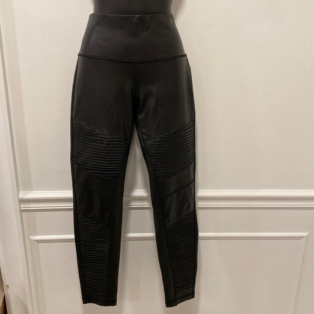 7 for all mankind Faux Leather Black Moto Leggings